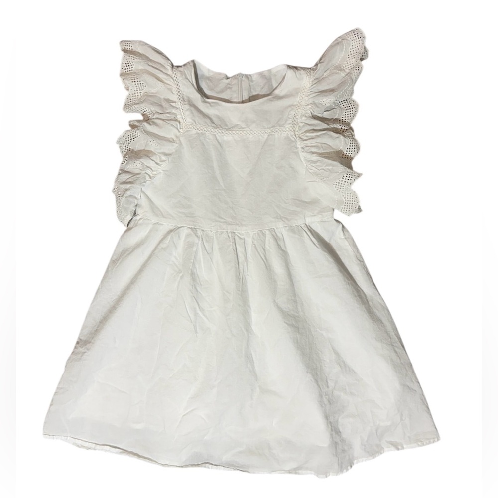 White Ruffled Sleeveless girl dress size 8/10